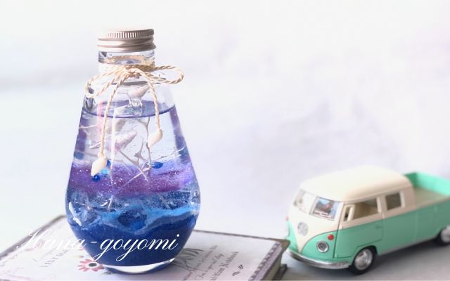 結婚式のフラワー電報に！海のきらめきハーバリウム